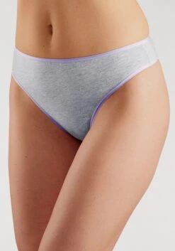 Petite Fleur String In Grau-meliert, Weiß