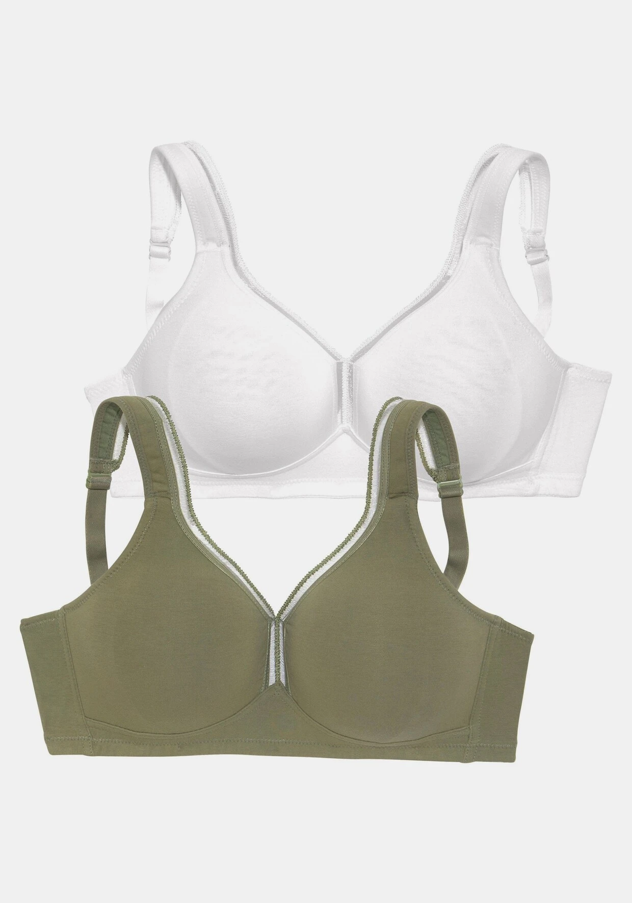 Petite Fleur T-Shirt-BH In Khaki+weiß – Bild 5