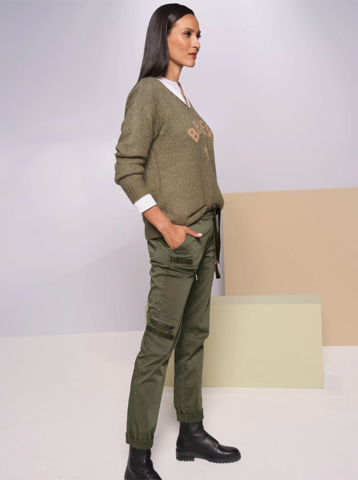 Heine Hose In Khaki – Bild 5