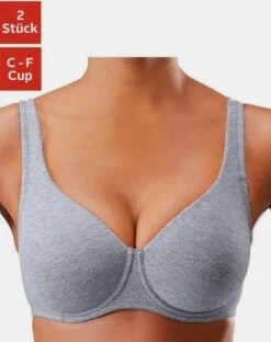 Petite Fleur Minimizer-BH In Grau-meliert+weiß