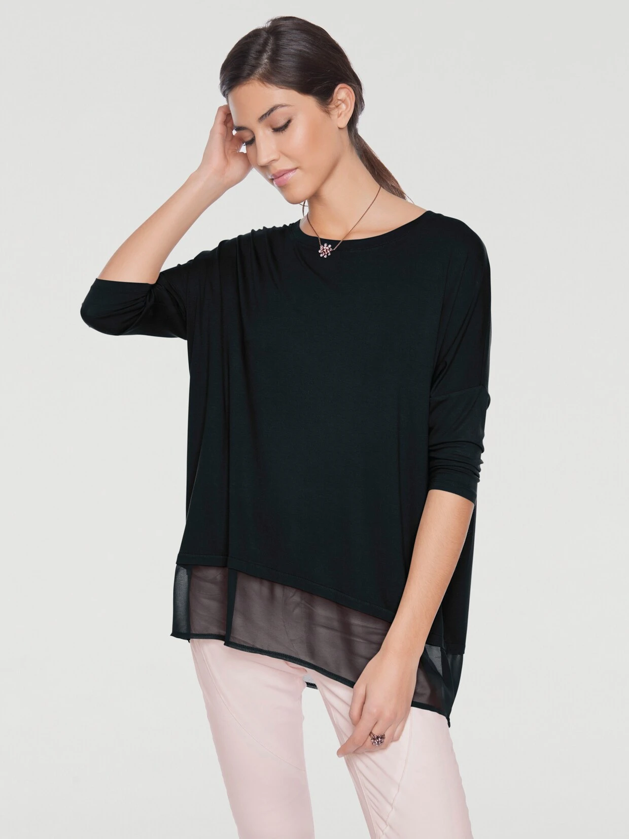 Heine Oversized Shirt In Schwarz