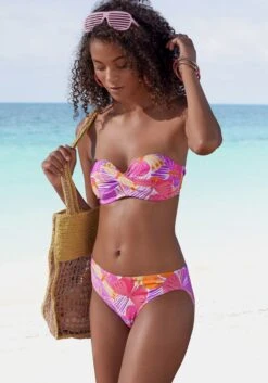 Sunseeker Bügel-Bandeau-Bikini-Top In Lila-orange