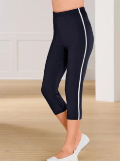 Capri-Leggings In Marine-weiß
