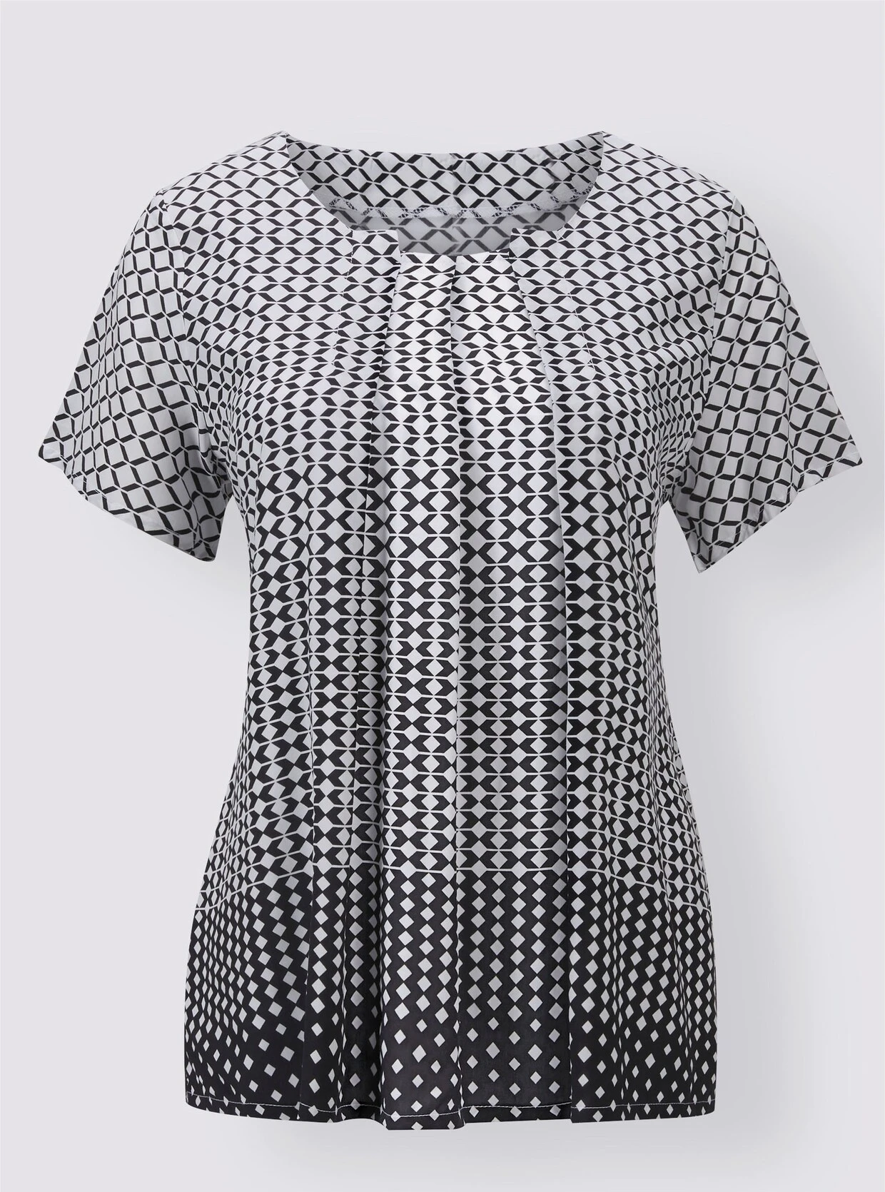 Kurzarmbluse In Schwarz-weiß – Bild 4