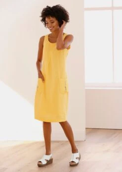 Heine Leinenkleid In Gelb