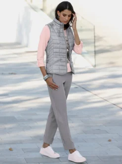 Steppweste In Hellgrau-meliert