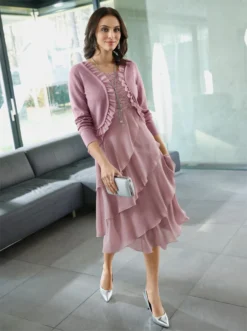 Spitzenkleid In Mauve