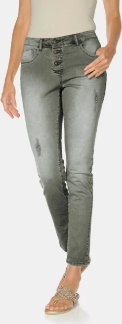 Heine Boyfriend Hose In Grau-grün