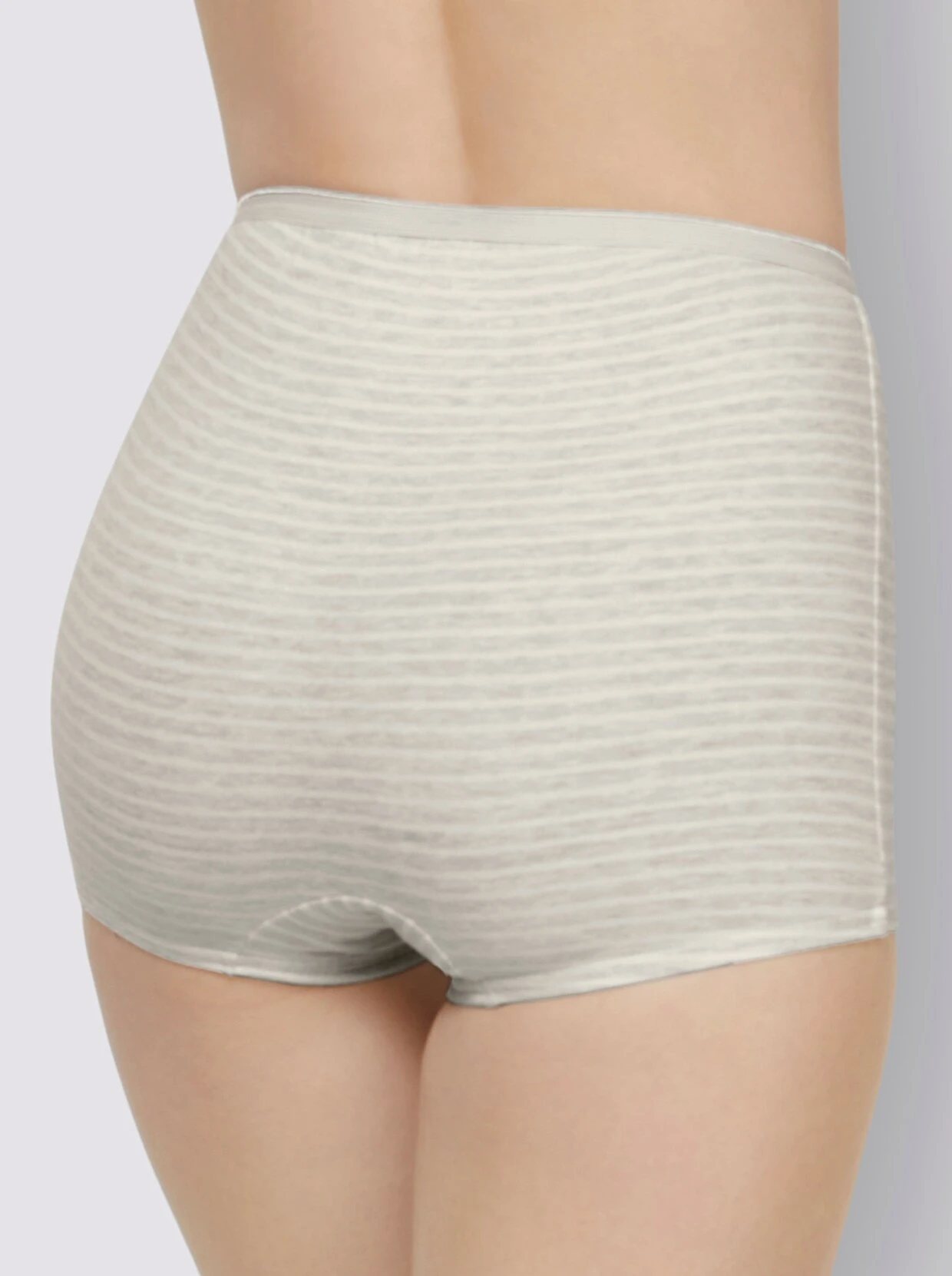 Wäschepur Pants In 2x Hellgrau-geringelt + 2x Weiß – Bild 4