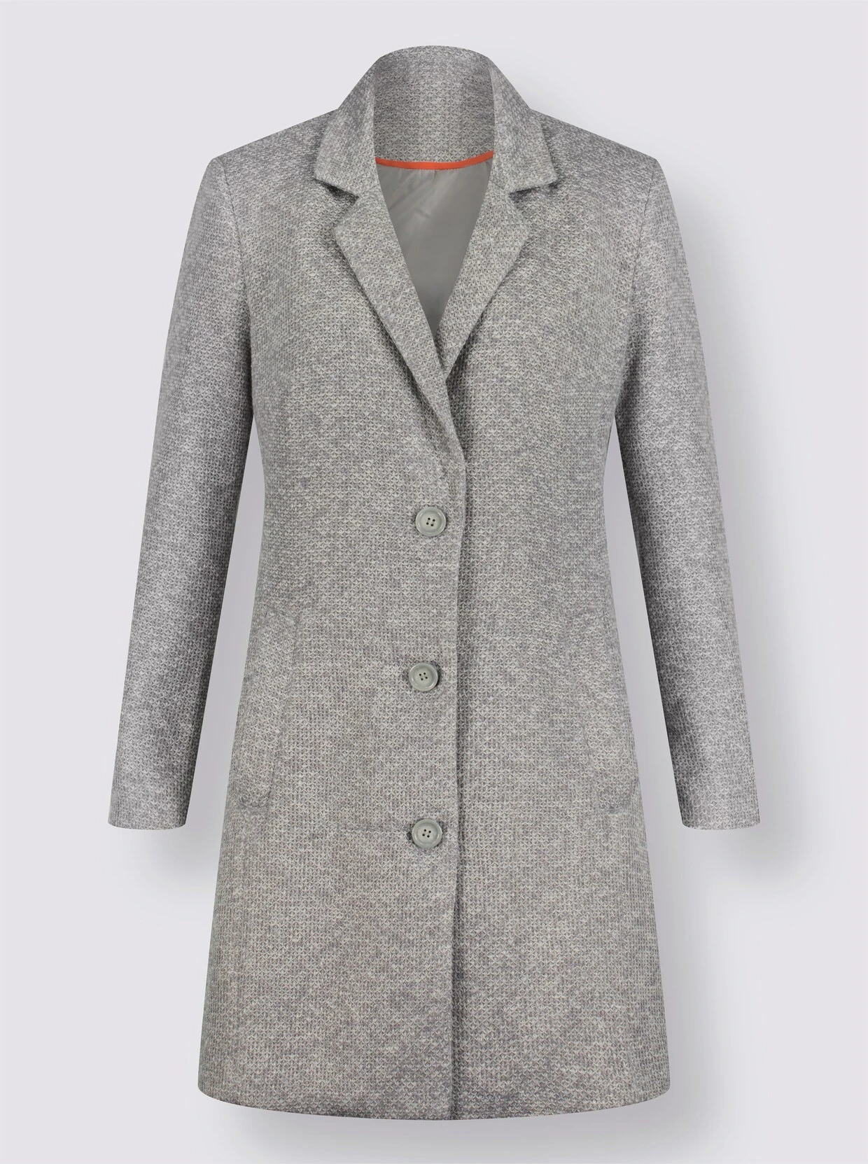 Kurzmantel In Steingrau-ecru-meliert – Bild 2