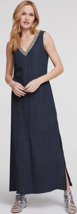 Heine Leinenkleid In Nachtblau