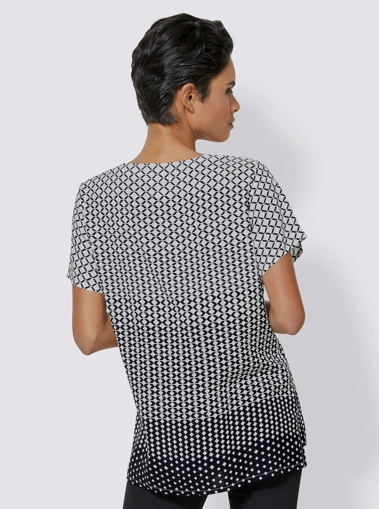 Kurzarmbluse In Schwarz-weiß – Bild 3