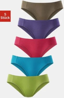 Petite Fleur Bikinislip In Grün, Türkis, Pink, Lila, Olivgrün