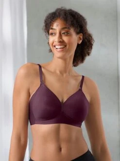 Naturana T-Shirt-BH Ohne Bügel In Burgund