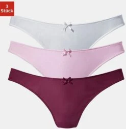 Petite Fleur String In Weiß+rosé+brombeer