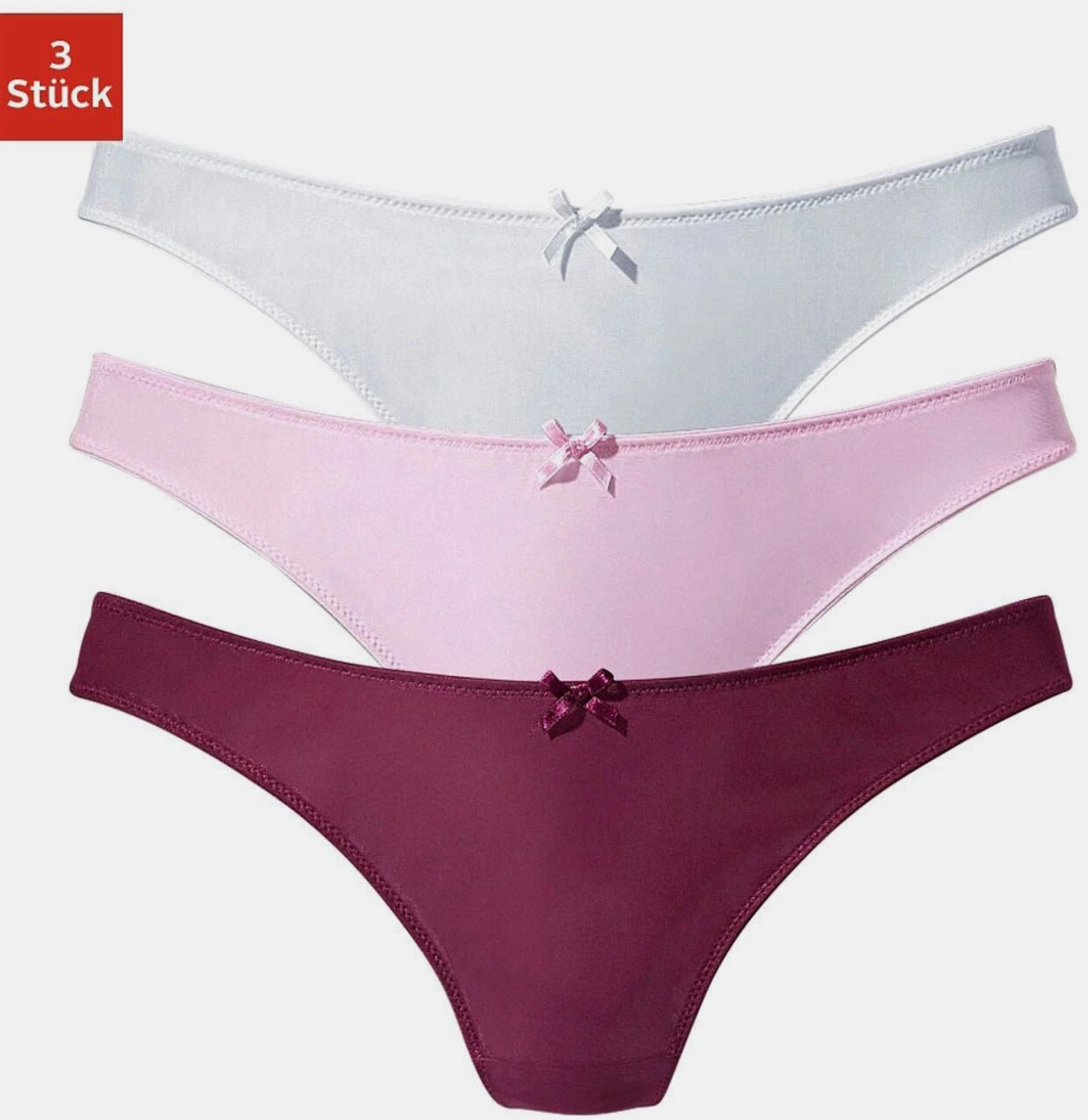 Petite Fleur String In Weiß+rosé+brombeer