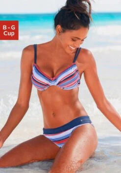 S.Oliver Bügel-Bikini In Blau-rot-gestreift