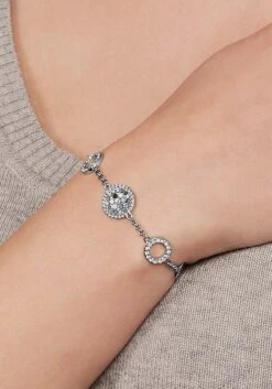 Fossil Armband In Edelstahlfarben-perlmuttfarben-kristallweiß