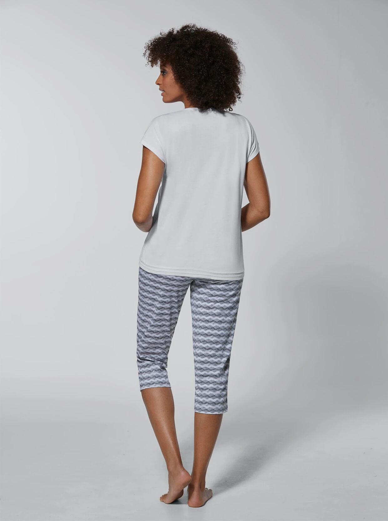 Wäschepur Schlafanzug In Weiß-schwarz – Bild 4