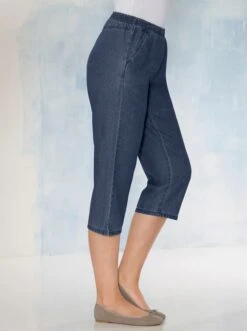 Caprijeans In Blue-stone-washed