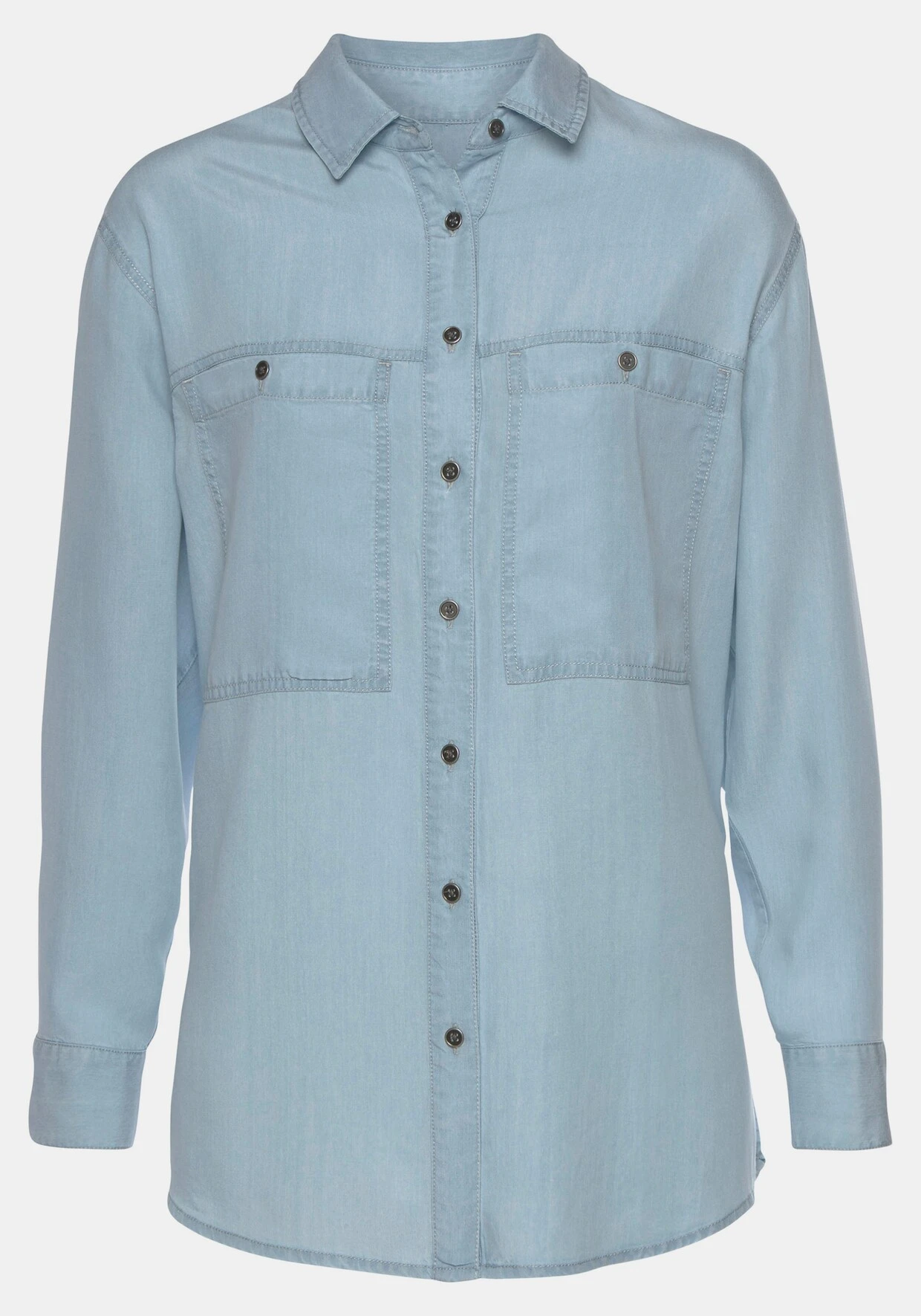 Vivance Langarmbluse In Blue Washed – Bild 2