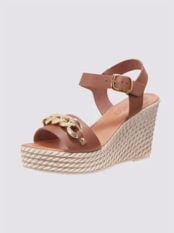 Heine Keilsandalette In Cognac