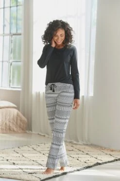 Vivance Dreams Pyjama In Schwarz-gemustert