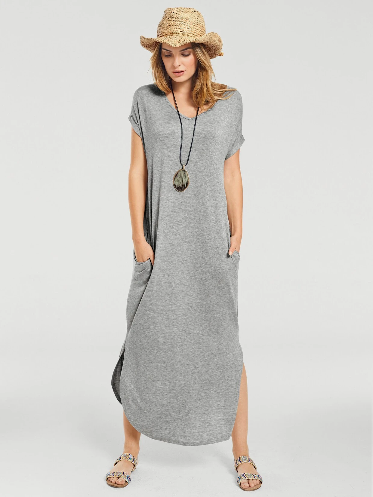 Heine Shirtkleid In Grau-melange