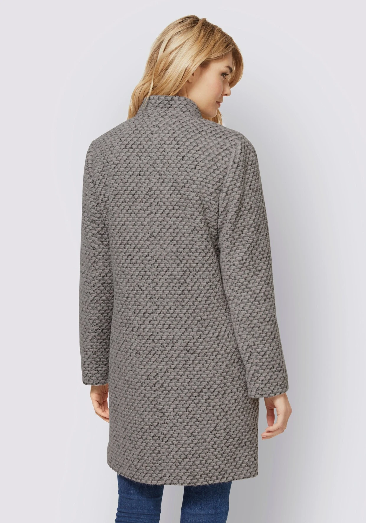 Heine Mantel In Steingrau-meliert – Bild 3