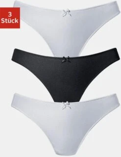 Petite Fleur String In 2xweiß+1xschwarz