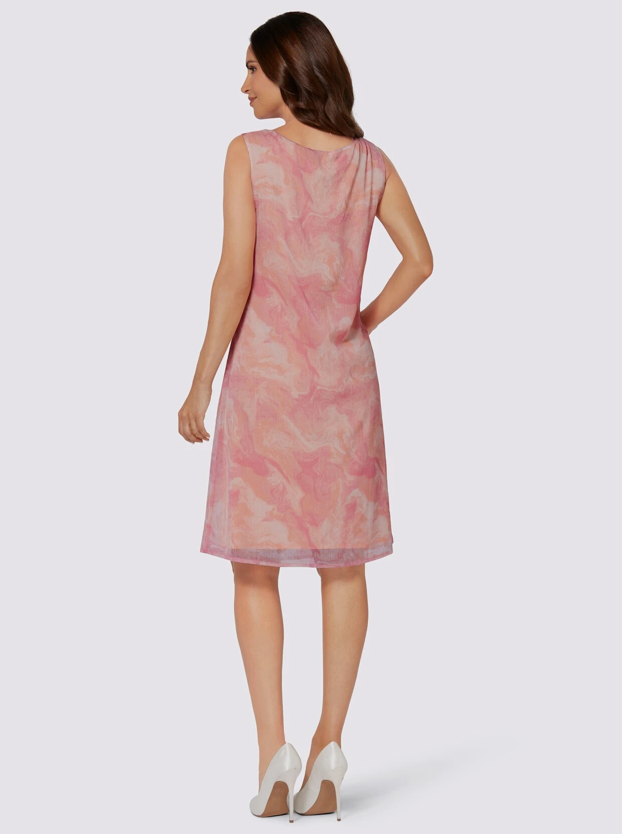 Kleid In Apricot-ecru-bedruckt – Bild 3