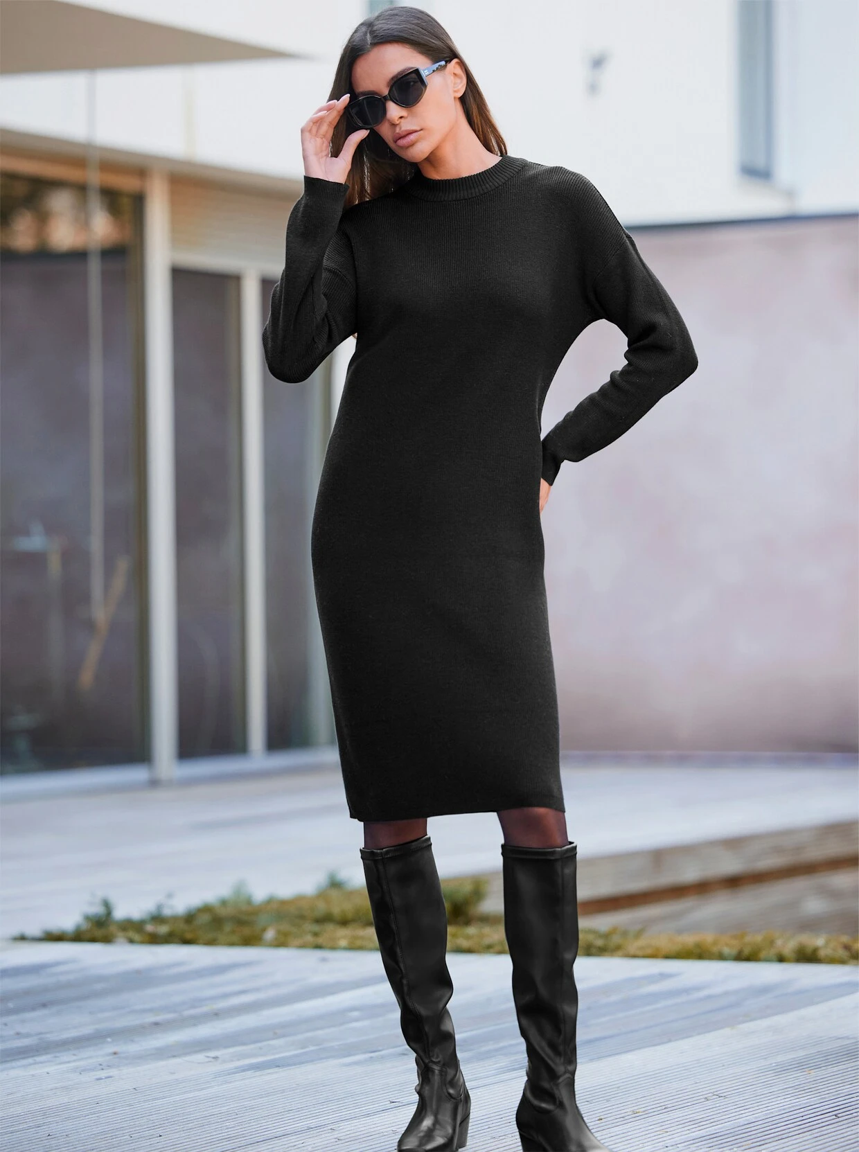Heine Strickkleid In Schwarz