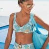 Sunseeker Bügel-Bikini-Top In Aquablau-bedruckt