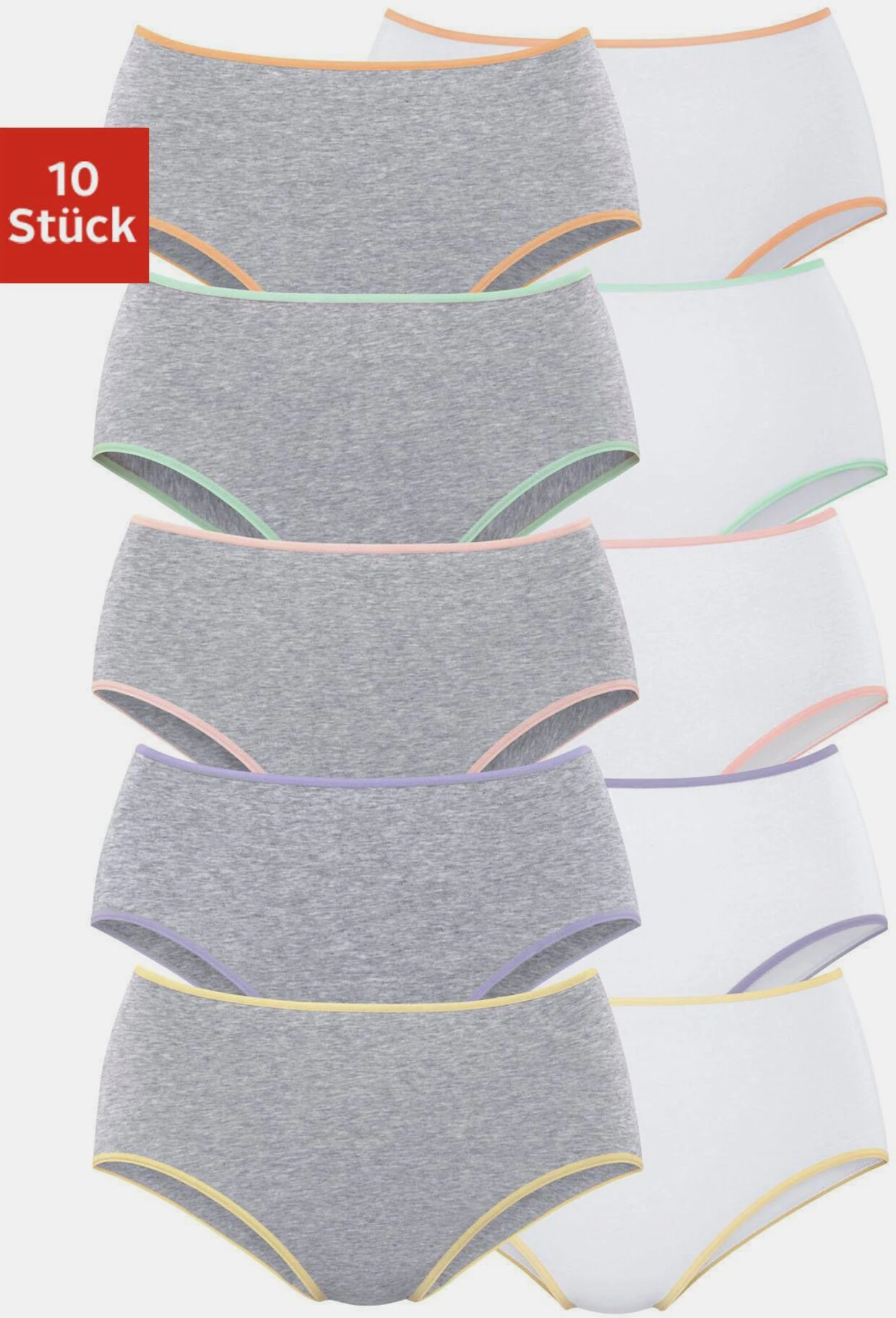 Petite Fleur Hüftslip In Grau-meliert, Weiß – Bild 4