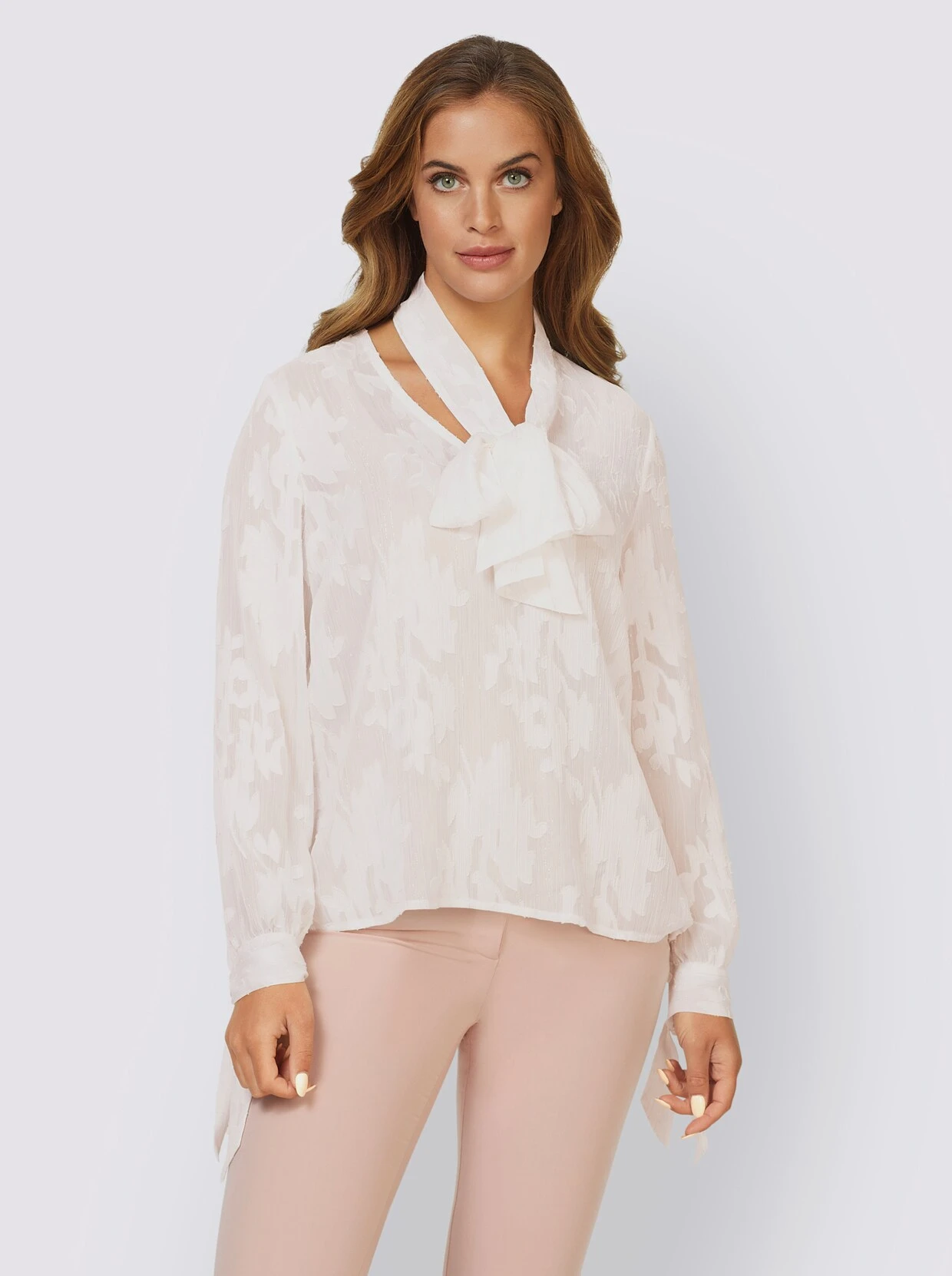 Heine Bluse In Ecru-gemustert – Bild 2