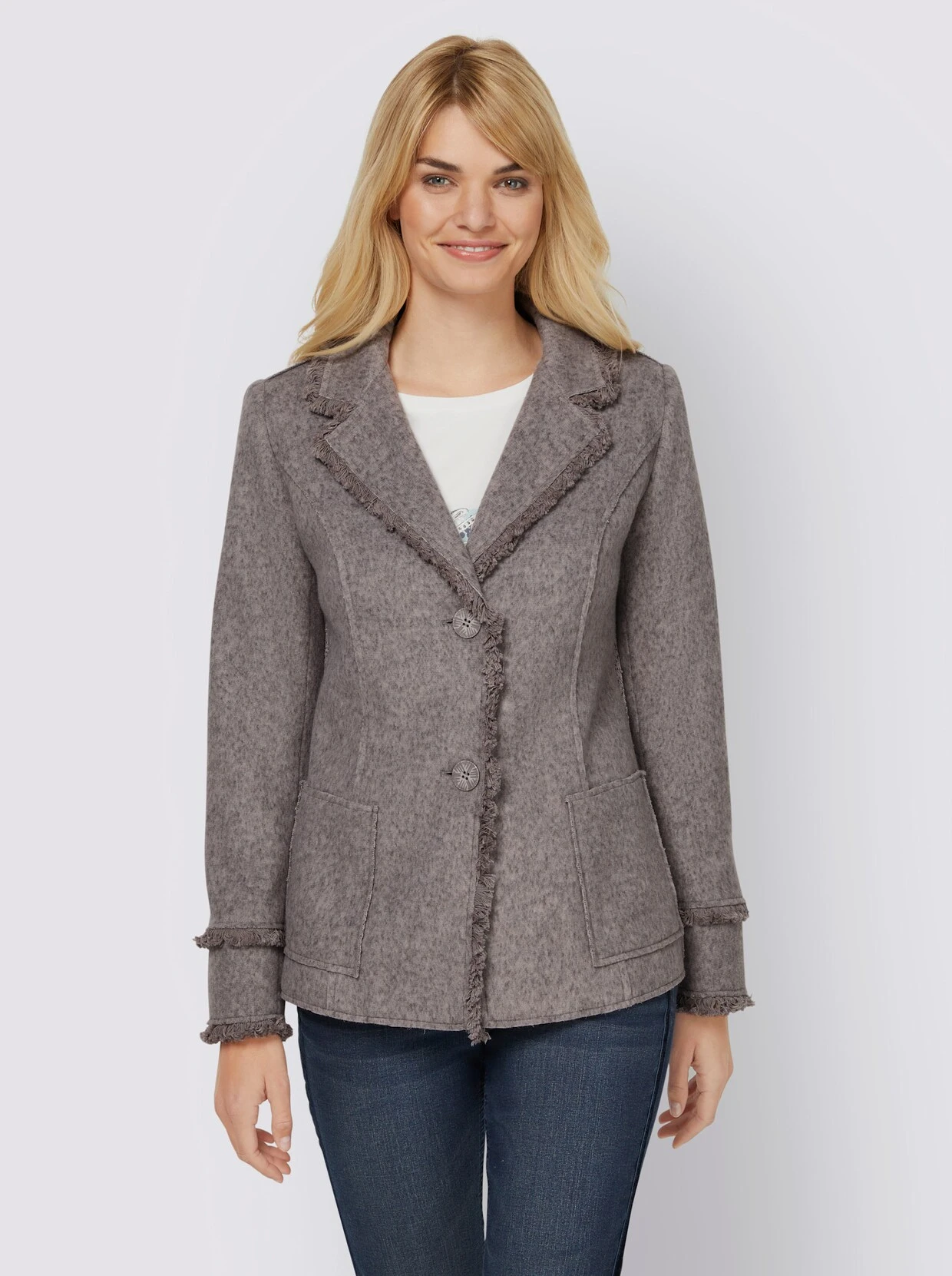 Heine Walk-Blazer In Steingrau-meliert – Bild 2