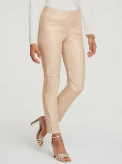 Heine Lederimitat-Hose In Elfenbeinfarben