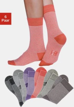 H.I.S Socken In Grau-meliert-ecru, Hummer-ecru, Beige-meliert-ecru, Lila-meliert-ecru