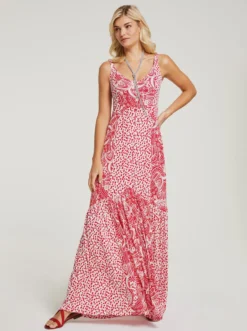 Heine Druck-Kleid In Rot-weiß