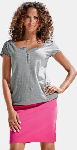 Heine Rundhals-Shirt In Grau