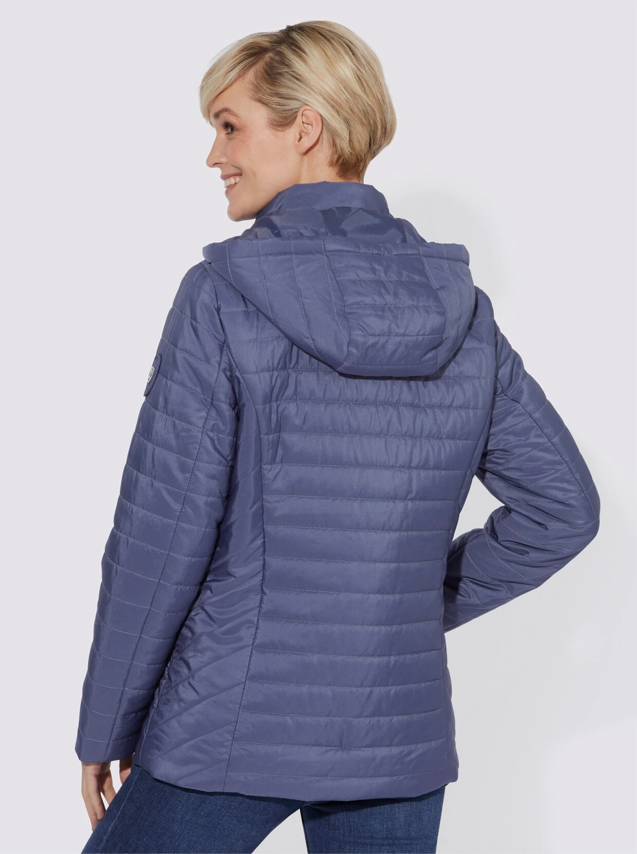 Steppjacke In Rauchblau – Bild 2