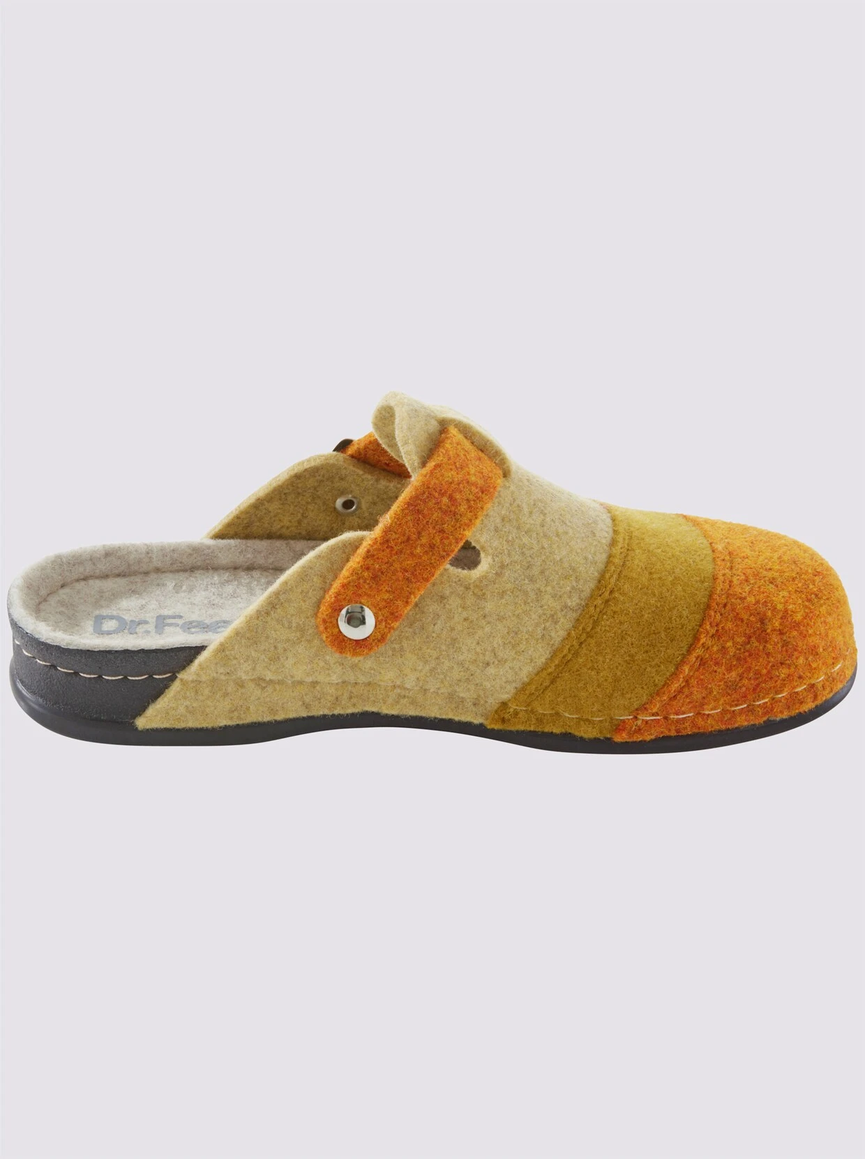 Dr. Feet Hausschuh In Gelb-gestreift – Bild 3