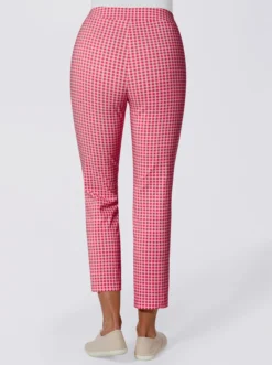 7/8-Hose In Rot-kariert