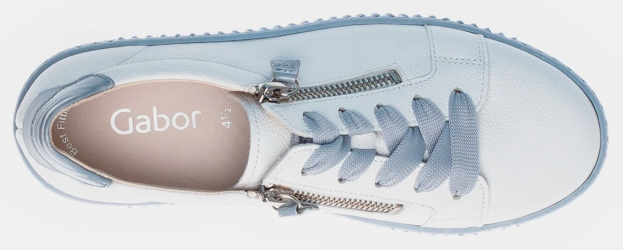 Gabor Plateausneaker In Weiß-hellblau – Bild 4