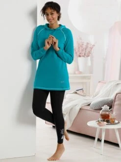 Feel Good Longshirt In Türkis-meliert