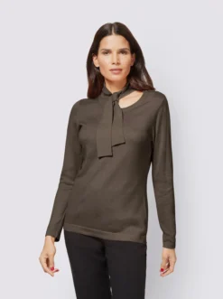 Heine Pullover In Dunkeltaupe-meliert