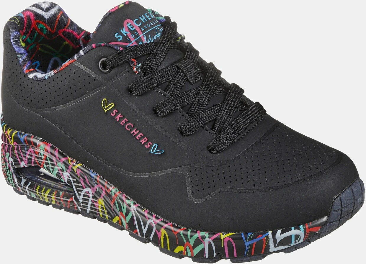 Skechers Wedgesneaker In Schwarz-bunt – Bild 2