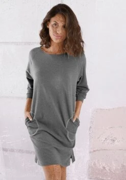 Vivance Dreams Sleepshirt In Melange-dunkelgrau
