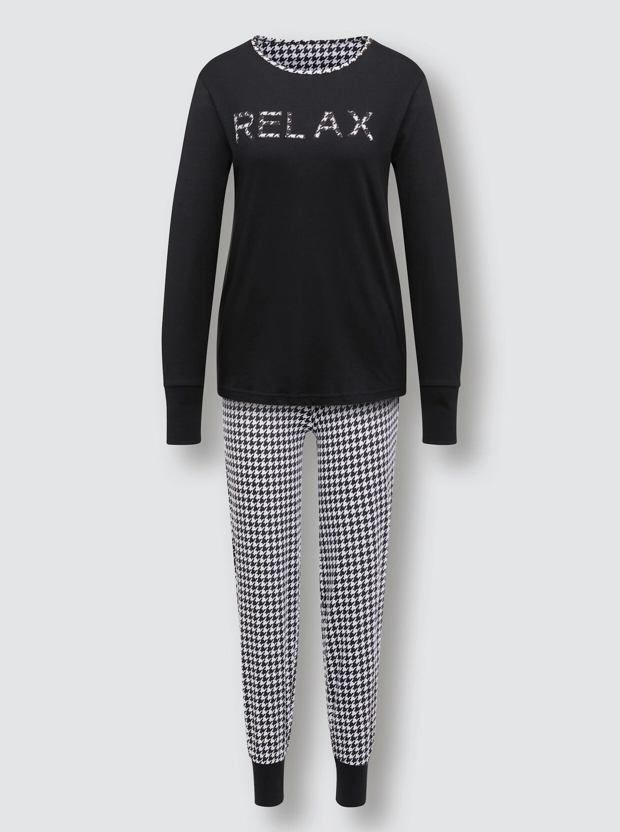 Creation L Premium Modal-Schlafanzug In Schwarz-weiß-bedruckt – Bild 4