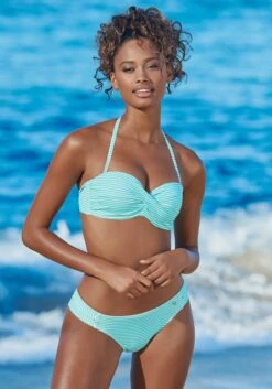 S.Oliver Bügel-Bandeau-Bikini In Mint-weiß